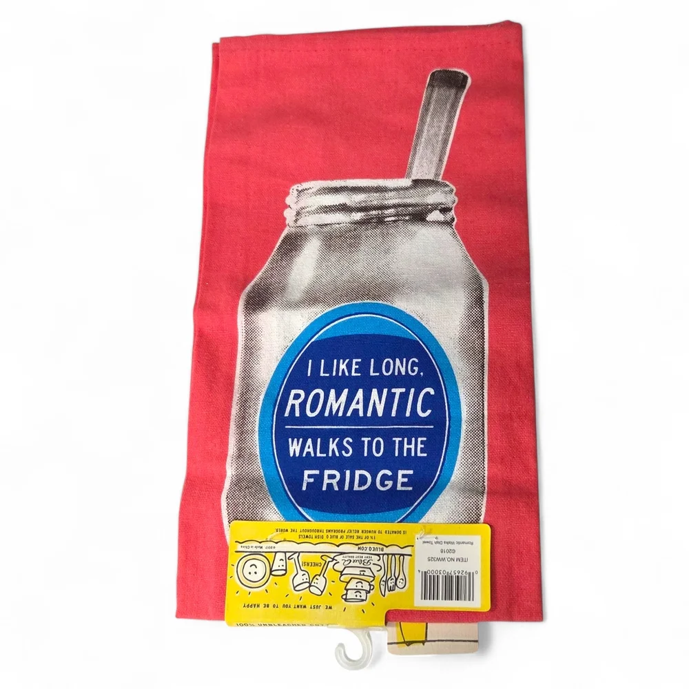 Red Dish Towel with Humorous Print